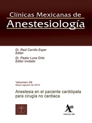 cover image of Anestesia en el paciente cardiópata para cirugía no cardiaca
